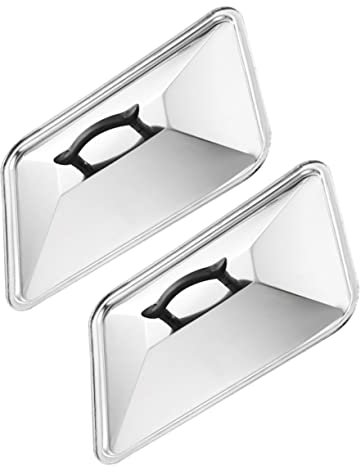 Hoement Coperchio Per Vassoio Di Pesce in Acciaio Inossidabile 36x27 Cm, Copertura Protettiva Multiuso Per Alimenti, Set 2 Pezzi Per Griglia e Barbecue
