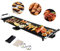 FANTASK Teppanyaki Grill 90x23cm, Elektrische Grillplatte 1800W, Elektrogrill mit Antihaftbeschichtung, 6 Holzspateln und Antihaft-Eierring, Tischgrill Temperatur verstellbar