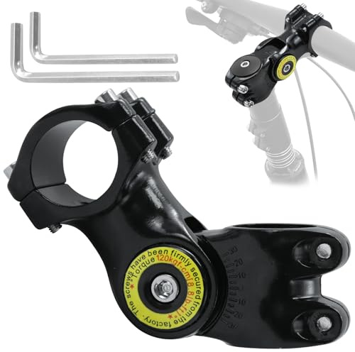 JASFLY Fahrradlenker Erhöhung, Verstellbarer Aluminiumlegierungs Lenkererhöhung Fahrrad, Vorbau 31.8mm, Fahrradlenker Vorbau ± 60°Einstellbar Mit Schraubschrauber für MTB, Rennrad, BMX