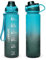 Binudum Borraccia 1 litro,Bottiglia Acqua con Marcatori Temporali, Senza BPA,Borracce a Prova di Perdite,Riutilizzabile,con Filtro e Cinturino per,Borraccia Palestra,Ciclismo,Scuola, Yoga,Campeggio