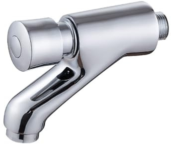 Rubinetto per lavandino bagno montaggio a parete in ottone, rubinetto autochiudente a risparmio idrico con ritardo temporizzato, rubinetto per lavandini pubblici ad acqua fredda, cromato Wootap