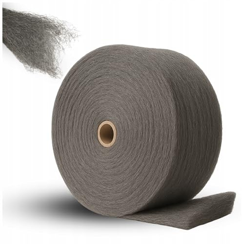 Stahlwolle 1kg Rolle – Stahlschwamm 0+00 zum Reinigen, Polieren & Renovieren von Metall, Holz & Stein – Schleifvlies Polierwolle WOOLTEC