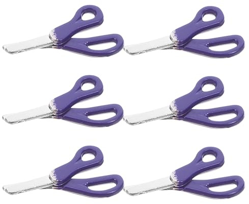Gatuida 6 Piezas Tijeras Miniatura Realistas de Metal para Manualidades DIY, Costura, Decoración en Miniatura, Accesorios para Carnaval, Disfraces, Juegos de Imaginación y Escenarios, Azul