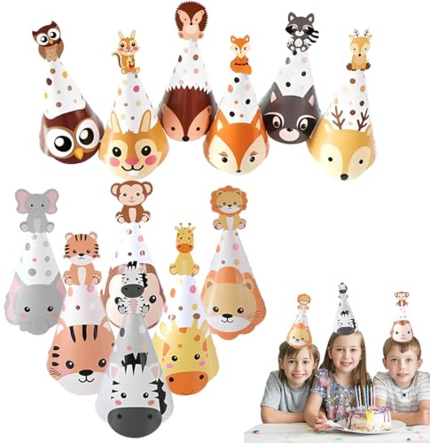 THQAE 12 pcs sombreros de fiesta de cumpleaños, sombreros de fiesta con cono, DIY sombrero de papel, para Fiestas de Cumpleaños de Niños y Niñas