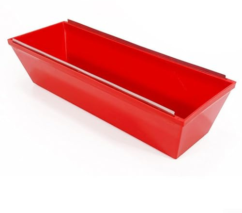 Besttoolifes Vaschetta di fango in plastica per cartongesso con raschietto in acciaio inox, vassoio leggero in ABS da 35,5 cm con bordi affusolati per costruzione e verniciatura