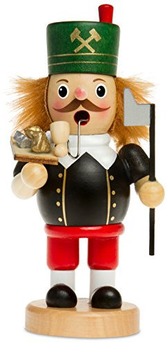 Sikora Räuchermännchen aus Holz Verschiedene Motive Räucherfigur Deko Weihnachtsfigur - RM-B, Farbe/Modell:B11 schwarz - Bergmann, Höhe in cm:Höhe ca. 16 cm