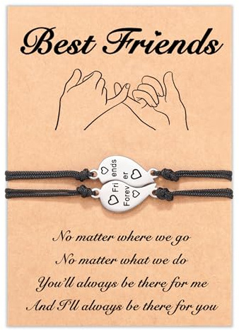 Tarsus Friendship Bracelets Matching Best Friend Bracelet for 2 BFF Jewelry Galentines Day Friendship Birthday Gifts for Women