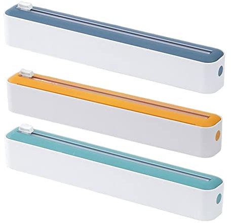 Lecerrot Folienschneider, Cling Film Wrap Dispenser, Folienschneider Folienspender, Nachfüllbarer Folienspender Mit Schiebeschneider, Zum Schneiden Von Frischhaltefolie, Alufolie, Backpapier