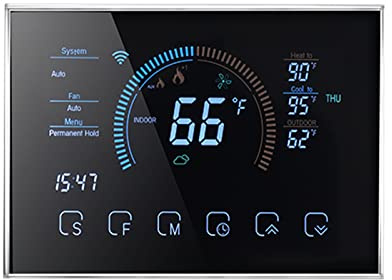 Qiumi Termostati Smart Wifi per pompa di calore domestica compatibile con Alexa Google Home Adatto per pompe di calore ad aria e energia terrestre con convertitore C-line