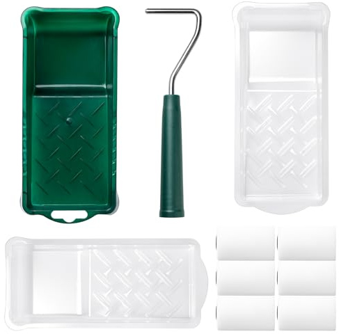 CoatPro Twools Foam Paint Roller, 2 Inch 10 Pack Small Paint Roller Kit with High-Density Foam Paint Roller, Paint Tray, Paint Tray Liner, Roller Frame, Mini Paint Roller for Painting Corners