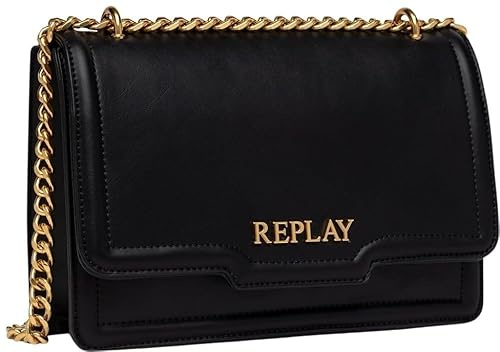 Replay Damen Schultertasche aus Kunstleder, Schwarz (Black 0098), Onesize