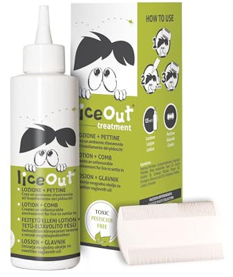 LICEOUT Läuselotion für Kinder. Kosmetische Behandlung Erleichtert die Entfernung von Nissen und wirkt Pedikulose entgegen - 125ml + Kamm