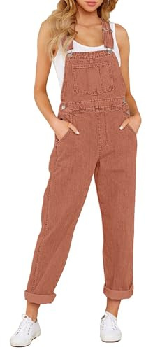 Vetinee Combinaison Ample Salopette Jean Femme