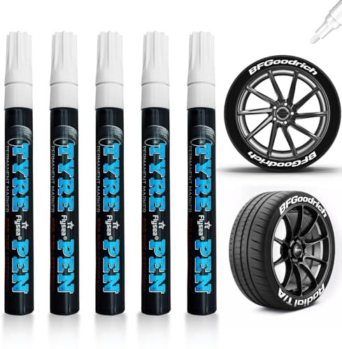 UICCVOKK Auto Reifen Stift Weiß, Hohe Kapazität Reifenstift, Wasserfest Reifenmarker, Graffiti Lackstifte, Lackstift Weiß, Weißer Reifenmarker, Weis Wasserfest für Auto Motorrad Reifen
