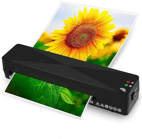 Anluomafuy A4 Laminiergerät mit Anti-Stau-Technologie, Heiß und Kalt Laminiergerät, 80-125 Mikron, Schnelles Aufwärmen, Schnelles und reibungsloses Laminieren,Laminator in Schule Büro und Zuhause