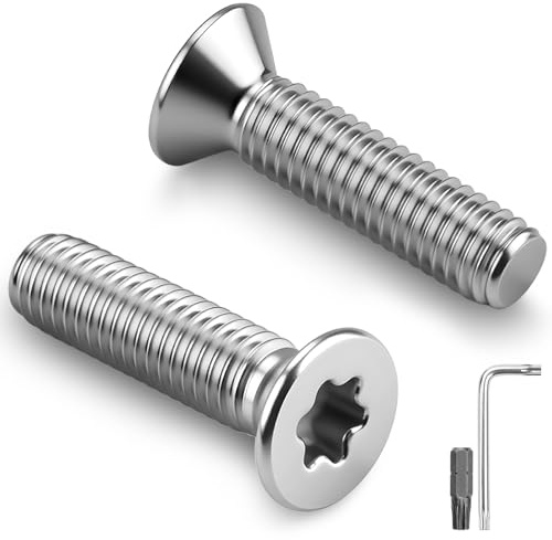 Nuts OT nuts 50 tornillos de cabeza avellanada M3 x 8 mm, tornillos Torx de accionamiento 304, acero inoxidable A2 V2A, rosca completa con llave Torx y destornillador para madera, maquinaria