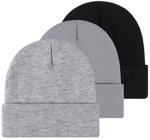 GZRXIOUS 3 stycken vintermössor för män, vintermössa, stickad mössa av mjukt material, stretchig, varm mössa för kvinnor och män, beanie för vardagen, arbete, utomhus, höst, vinter