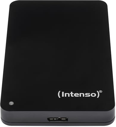 Intenso 2,5 tum bärbar hårddisk 1 TB – extern hårddisk USB 3.2 | HDD-minne i svart med 5 400 varv/min, 8 MB cache, Plug & Play, hållbar och certifierad renoverad