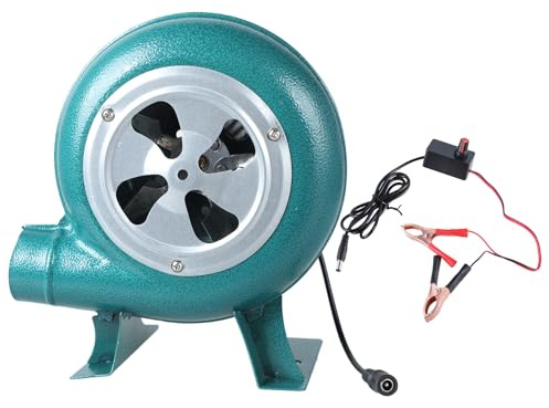 Ventilador de fácil transporte de 12 V con clip de control de velocidad, ventilador eléctrico de velocidad ajustable para barbacoa al aire libre, camping, fundición de metal, ventilador de barbacoa