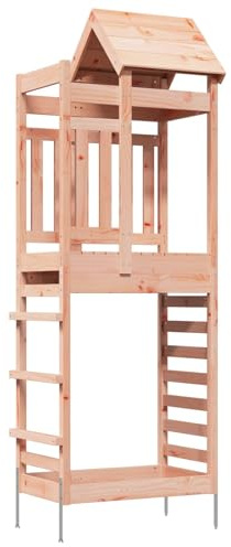 vidaXL Torre de juego marrón de 52,5 x 85 x 238 cm, madera maciza de Douglas, moderna y duradera, torre de juegos al aire libre para niños, juego de jardín, diversión en el patio, actividades