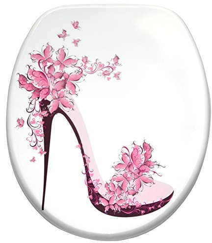 Sanilo WC Sitz ohne Absenkautomatik, hochwertiger Toilettendeckel, einfache Montage, stabile Scharniere, Schuh