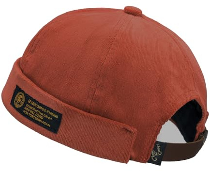 Clape Men's Corduroy Docker Cap, Vintage Versatile Adjustable Brimless Hat