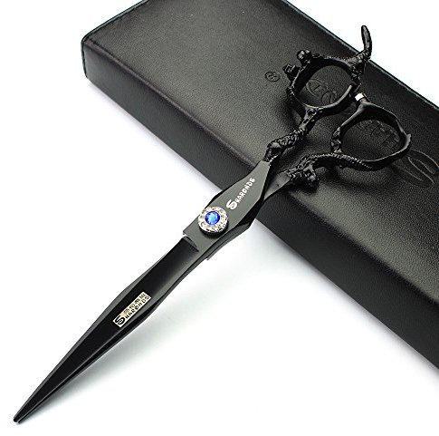 17,8 cm Ciseaux de coupe de cheveux Noir Dragon modelage Ciseaux Ciseaux en acier inoxydable 440 C haute Dureté de haute qualité