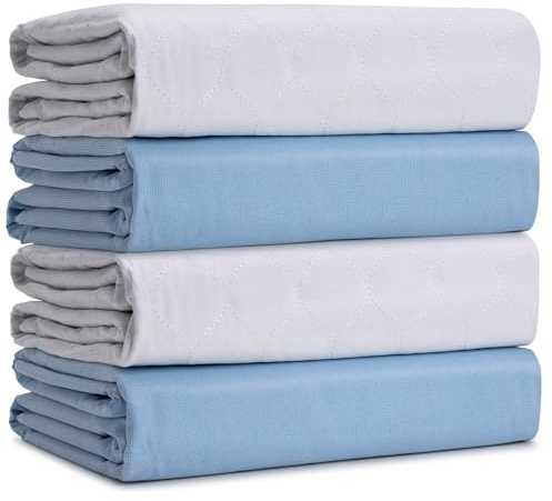 Brosive Waterproof Bed Pads for Adults,Kids, Dogs (30 x 36|4 Pack) Waterproof and Machine Washable Large Sheet Protector with 8 Cup Absorbency