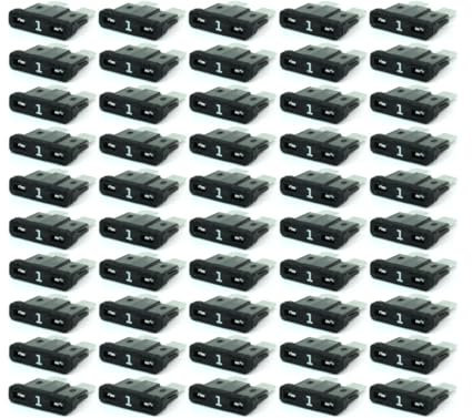 KFZ Auto ATO Sicherungen 50 Stück Flachsicherungen, TFT00, Set, 1A 2A 3A 4A 5A 7,5A 10A 15A 20A 25A 30A 35A 40A, Stromstärke:01A Ampere