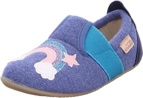 Living Kitzbühel Jungen Mädchen T-Modell Einhorn&Regenbogen Hausschuh, Media Blue, 23 EU