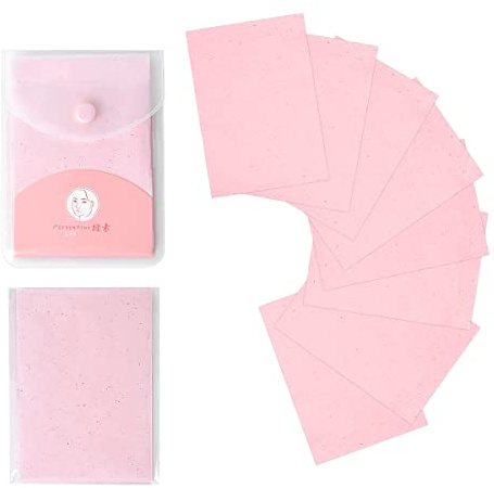 Jagowa Oil Control Blotting Paper - 160 Sheets, Portable & Natural, for Men & Women, with Natural Fragrance - Pink/Rose
