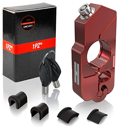 1PZ UKT-TS3 Motorcycle Handlebar Lock Brake Clutch Lever Security Locks Theft Protection Anti-thief for Motorbike ATV Scooter(Red)
