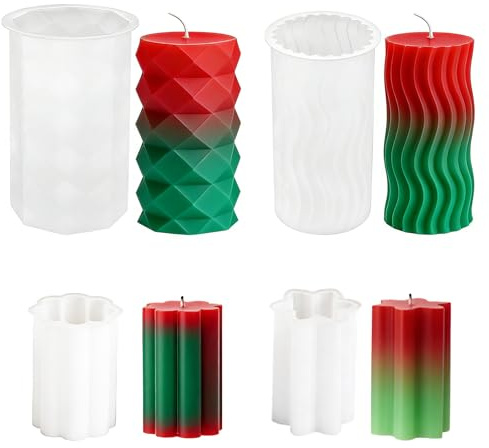 WYAHYQ 4pezzi stampo per candele stampi in silicone grande stampo per candele a colonna