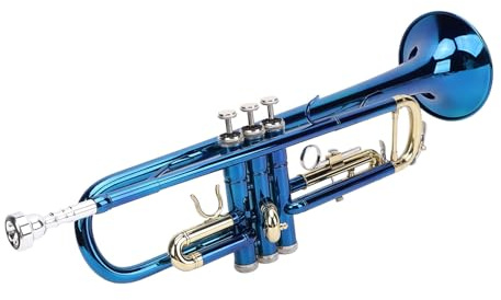 Trumpet de Trompette en Plastique Professionnel BB réglé pour un Instrument de Trompette BB Débutant avec un étudiant avec 3C Tones Copper Keys Dual Ni Copper Valves