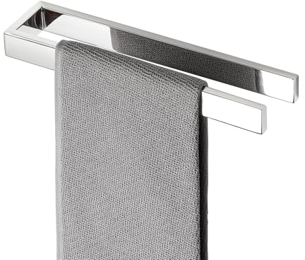 SAYAYO Porte Serviette Mural sans Perçage Salle de Bain, Support Serviette à Coller Auto-Adhésif Porte Torchon Cuisine en SUS304 Acier Inoxydable, Towel Rail Design Moderne, 30CM Chrome Poli