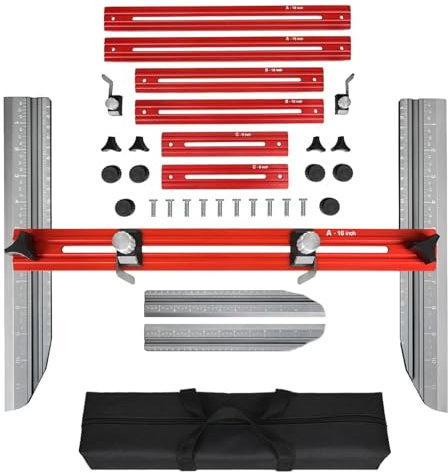 New Stair Measuring Tool, Stair Tread Template Tool, Aluminum Alloy Stair Measuring Tool High Precision Adjustable Shelf Scribe Layout Tool for Stairs, Risers, Shelf and Cutting Drywall