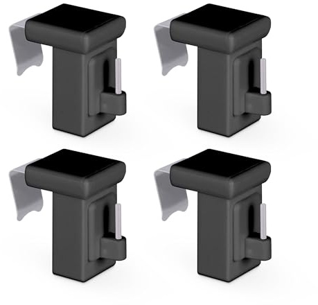 Bestlivings Lot de 4 supports de serrage anthracite - Pour tringles de vitrage - Cadre de fenêtre de 10 à 27 mm - Crochets décoratifs universels pour la décoration de fenêtre