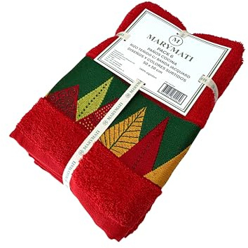 MARYMATI Paños de Cocina Rizo Navidad, Set de 6, diseños Variados, 50 x 50 cm, 100% algodón