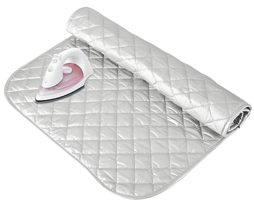Bügelmatte, Faltbares Bügelbrett 48x85cm, BüGelunterlage für Tisch, Reise Bügelbrett Unterlage, Bügelkissen Tragbares, Hitzebeständige Bügeldecke, Tischbügelbrett für Reise Haushalt