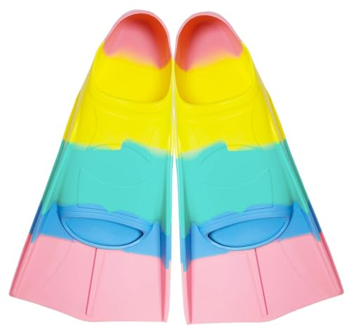 BOYIFEIJIE Aletas de natación, aletas cortas para niños, 100% silicona, aletas de entrenamiento para adultos, aletas cortas para aletas unisex, buceo para principiantes, suaves y cómodas