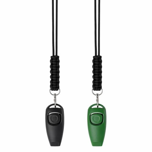 Nivofu Sifflet Ultrason Chien et Clicker Chien Dressage 2 en 1, Sifflet Chien Rappel Professionnel avec Cordon Réglable, Outil de Formation Interactive pour Chiots et Animaux de Compagnie
