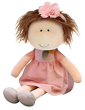 LICHENGTAI 35CM Rag Dolls, Handmade Textilpuppen Babypuppe, Baby-Geburtstagsgeschenke, Kuschelpuppe Textile Dolls, Little Eye Rag Doll, Weiche Stoffpuppe Geschenk für Babys, Rosa