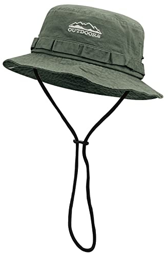 CLAPE Sonnenhut Herren Damen Baumwolle Fischerhut mit Kinnband Faltbar