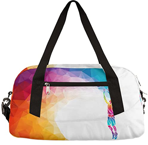 Sacs de nuit pour garçons et joueurs de basket-ball - Thème du sport - Sac de voyage - Sac de sport pour enfants, Joueurs de basket-ball, 18.4L x 7.8W x 9.4H