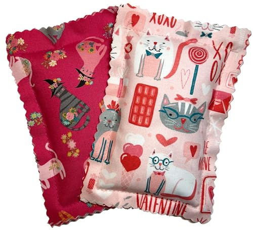 Johnson Pet Products Catnip Pillows Two Pack - Handmade in The USA (Pink)