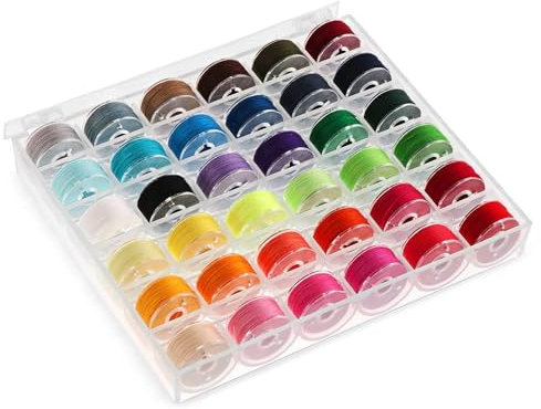 ZEACCT 36 Pezzi Set di Bobine Pre-avvolte, Set di Fili da Cucito per Macchina da Cucire, Fili Bobine per Macchina da Cucire, DIY Filo da Ricamo Filo da Cucito, Confezione Spolette di Colori Assortiti