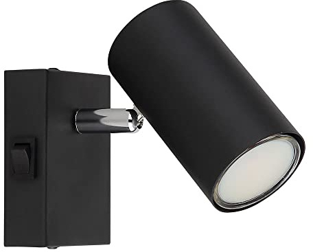 GLOBO Wandleuchte - Schwarz matt - Metall - 13 x 14 cm