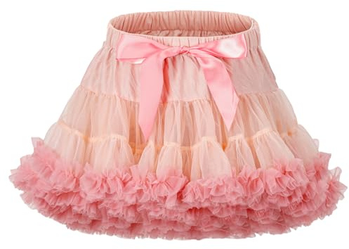 LACOFIA Falda Tutú Niña Falda de Tul en 3 Capas Falda Baile Princesa con Cintura Elástica Ajustable Mini Falda Burbuja Niñas para Fiesta Danza Cumpleaños(0-10 Años)