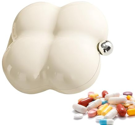 Pillen-Organizer – 4 Fächer für morgens und abends | Medikamentendosierer – Medikamenten-Organizer, Mehrzwecktasche, Medikamenten-Aufbewahrungsspender für Ohrringe, Ringe, Halsketten