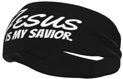 Jesus is My Savior Bandas para el Sudor, Diadema Deportiva elástica Unisex, para Correr, Yoga, Deportes de Gimnasio
